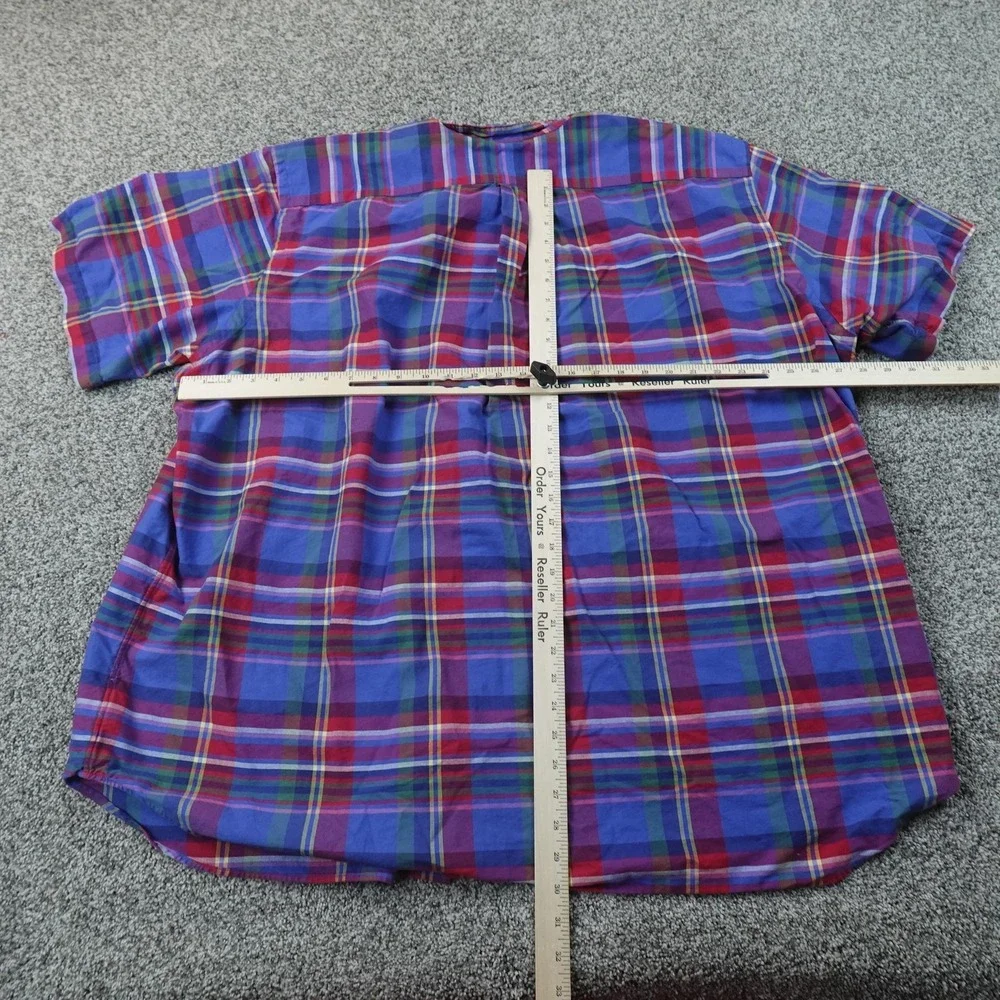 Polo Ralph Lauren Shirt Mens 3XB Red Blue Plaid Short Sleeve Button Up Pony Logo